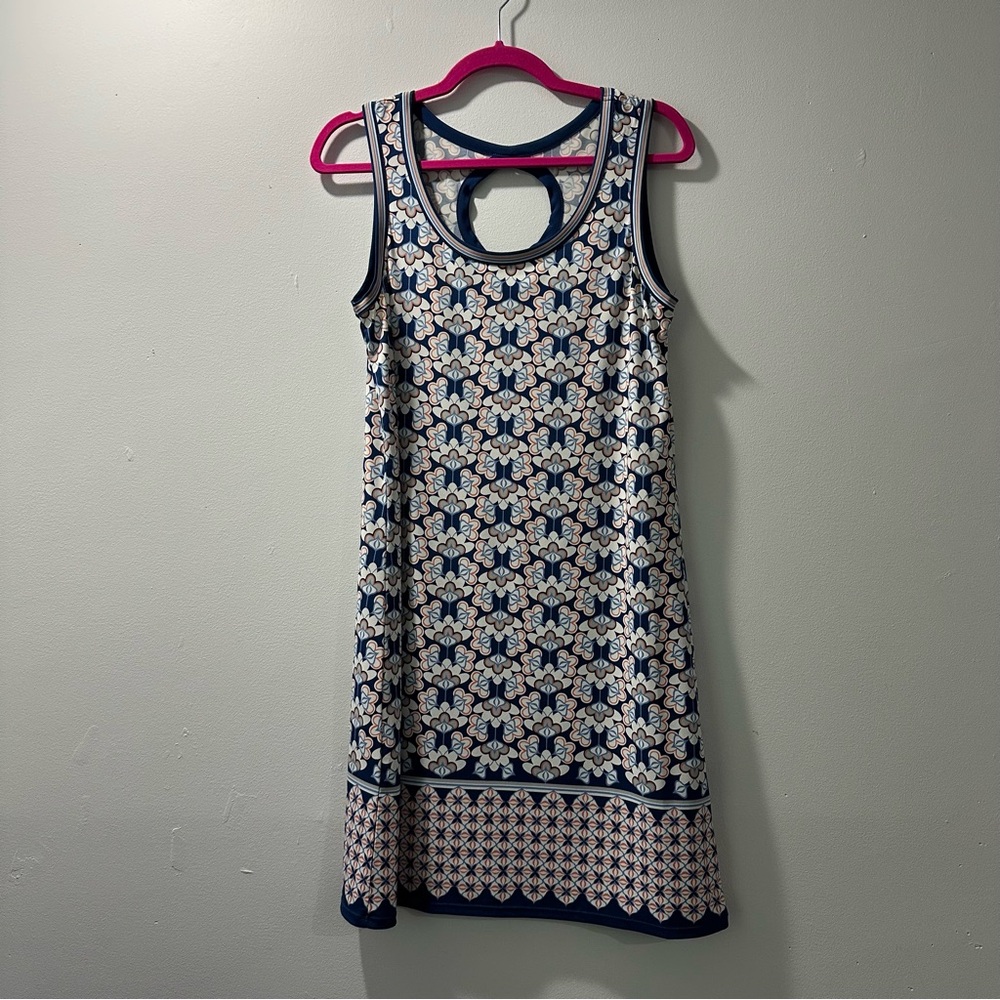 Max Studio Blue and White Sleeveless Sundress